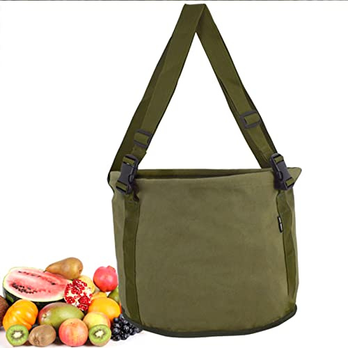 FIYSON Obstpflücker-Tasche, Gartenpflücktasche, Obst Gemüse Storage Pockets Wasserdicht langlebig Groß Früchte sammeln Tasche Schwerlast Oxford-Tuch Gartenabfall Erntesack, Einstellbarer Schulter