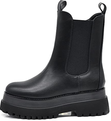 IF FASHION Stivali Stivaletti Anfibi Scarpe Chelsea da Donna Platform Con Suola Track G661