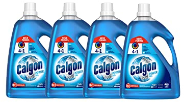 Calgon 4-in-1 Power Gel – Waschmachinen-Entkalker gegen Geruch, Schmutz und Korrosion – Schützender Wasserenthärter für die Waschmaschine – 4 x 2,15L