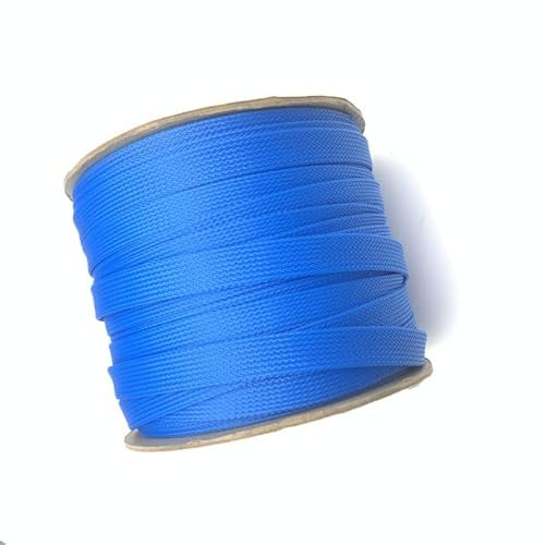 5/10M Cable Sleeve 2 4 6 8 10 12 14 16 18 20 25 30 35 40 mm PET Expandable Cover Insulation Braided Nylon Sheath Wire Wrap-Blue,16mm,5M