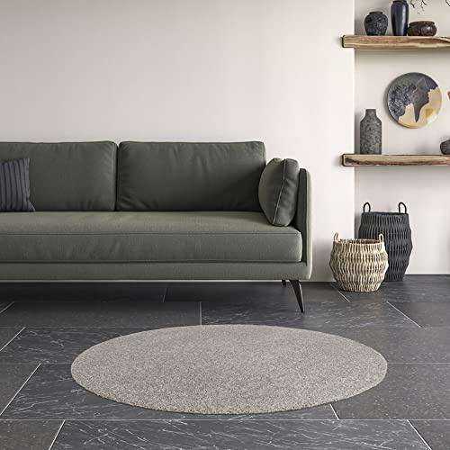 BALTA Alfombra Lavable a máquina, Alfombra Redonda de salón para Toda la casa, Compatible con calefacción por Suelo Radiante, reciclable, Hecha de Polipropileno, Resistente