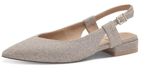 s.Oliver Damen Slingpumps Spitz Vegan, Gold (Champagne Glit), 38 EU