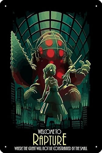 Rapture Digital Art Poster 8 x 12 Inch Funny Metal Tin Sign Game Room Man Cave Wall Decor