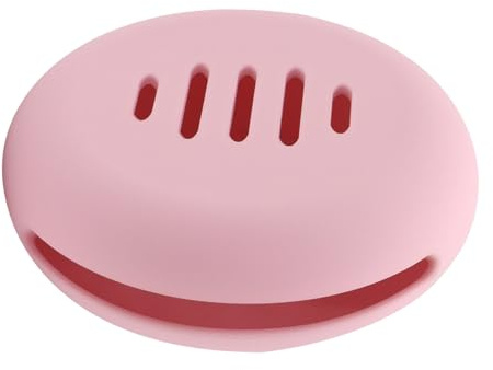 SWYSGS Atmungsaktiv Silikon Puderquaste Aufbewahrungsbox,Make Up Schwamm Puderquaste Aufbewahrungsbox für Kosmetikquasten in Verschiedenen Größen und Formen,Bruchsicher Tragbar Kosmetik（Rosa）