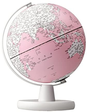 Mappamondo Mappamondo illuminato da 20 cm per bambini che imparano con icona Touch Dimming Lampada da tavolo globo geografico da 8 '' Lampada da tavolo con rotazione a 360 ° per aula World Globe
