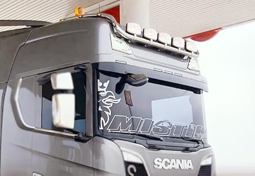 Hochpoliert Edelstahl LKW Dachlampenbügel mit 13 weiß marker passend für Scania 2017 S-R