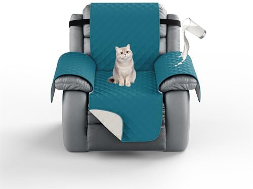 HonunG Sesselschoner mit Taschen, Sesselschoner für Fernsehsessel 1 Sitzer Taschen Sesselüberwurf Sofa Bezug,Anti-Rutsch Wasserdicht Waschbar Für Liegesessel, Sessel,Fernsehsessel (#10,S)