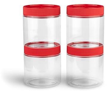 TOX Runddosen Sortiment 500 ml, PET, 4 Stk. | Kunststoffdosen mit stabilem Schraubverschluss für Werkstatt, Büro und Hobby, 094900906
