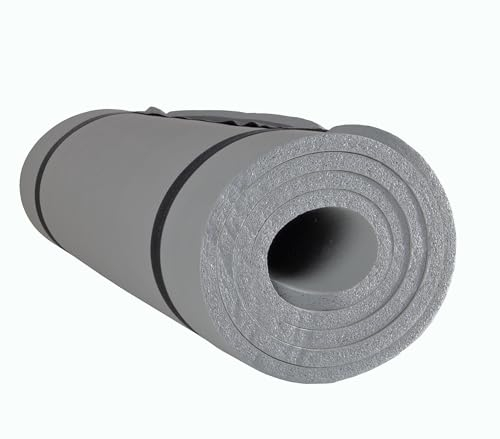 NBR Fitness Matte Yogamatte Fitnessmatte 175x70x1,2 Gymnastikmatte Pilates Sport (Grau)