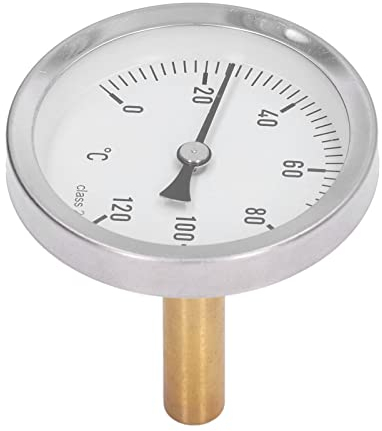 Dial Thermometer, Stainless Steel High Accuracy 63mm 0-120°C Bimetallic Temperature Gauge for The Coffee Drinks Meat Cooking