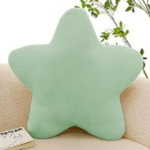 Bettschlange Kuschelkissen Kinder, Stern Kinderkissen, Weiche Flauschige Sternenkissen, Kissen Kinderzimmer Sternform Dekokissen für Mädchen & Jungen Zuhause Schlafzimmer,Hellgrün,40x40cm