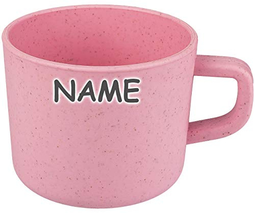 alles-meine.de GmbH Becher - Farbe wählbar - Kunststoff - Henkelbecher - Trinkbecher - rosa pink - inkl. Name - Kinder & Erwachsene - 200 ml - 0,2 Liter - Trinklerntasse - Kunsts..