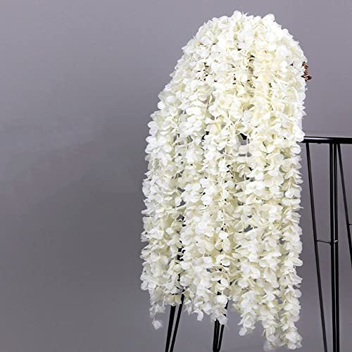 Xshelley Flores colgantes de glicinas artificiales de seda de 100 cm, paquete de 10 coronas de glicinas de seda, para fiestas, escenarios, bodas, decoración de pared de jardín interior y exterior