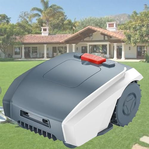 DPLWJPP Rasaerba Intelligente Completamente Automatico,Tagliaerba Elettrico Senza Fili,Altezza di Taglio 2-5 Cm,Pianificazione del Percorso,Ricarica Automatica,100㎡/H,per Prato/Giardino