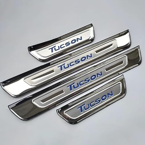VIPOES 4 Piezas DecoracióN para Estribos para Hyundai Tucson 2024 2023 2022 2021 2020-2015, Acero Inoxidable Protector Umbral Puerta Coche