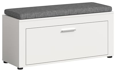 xonox.home Garderobe Jam X8BA9632 Sitzbank inkl. Sitzkissen Bank in weiß Nb., ca. 100x44x35 cm