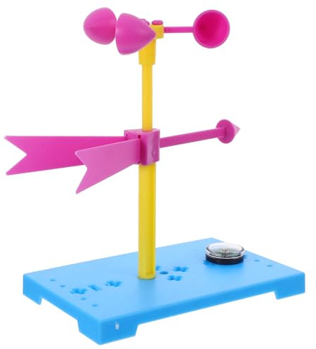 STOBAZA Diy Plastic Wind Vane and Wind Indicator Science Experiment Kit for Boys and Girls Educational Outdoor Weather Measurement Toy Stem Learning Weather Station Random Color