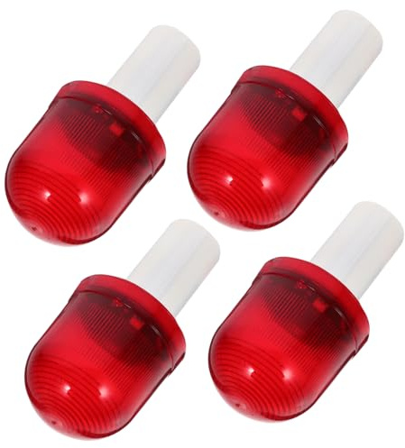Alipis Balizas de Señalizacion Rojo 4 Piezas PP para Cono de Tráfico | Cono de Tráfico Intermitente, Iluminación de Estacionamiento Exterior, Luz de Emergencia