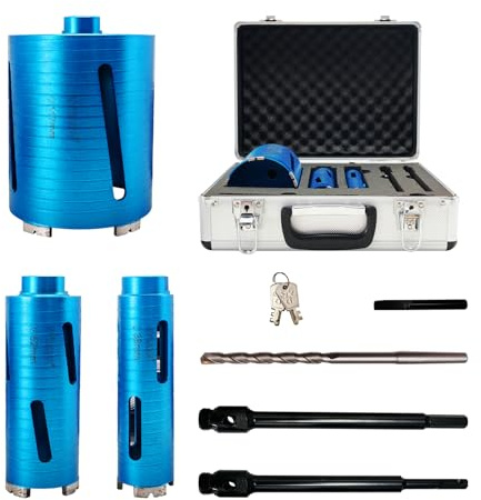 GVHAKG 7Pcs Diamond Core Drill Set 38 mm, 52 mm, 117 mm Diamond Cores,Concrete Core Drill for Brick, Concrete, Granite, Marble and Stone