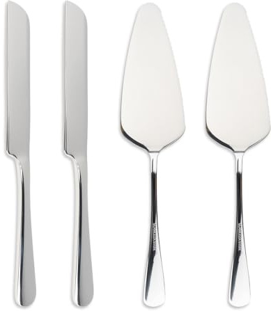 ZenHuaXinTon 4 Stück Tortenmesser & Kuchenheber Set aus Edelstahl – Mit Tortenhebern und Kuchenmessern für Hochzeiten, kuchenheber & tortenheber, Geburtstage und Feiern