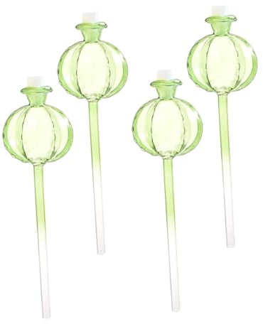 Angoily Lot de 4 Globes d'Arrosage Automatique en Verre Transparent Forme Cactus pour Plantes d'Intérieur et d'Extérieur Système d'Irrigation Pratique pour Pots et Jardinières