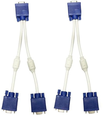 EPIGEIST 2 Piezas Vga Splitter Cable Adaptador Divisor Vga Macho Dual Hembra para Duplicador Monitor Compatible con Fácil Instalación y Uso Flexible