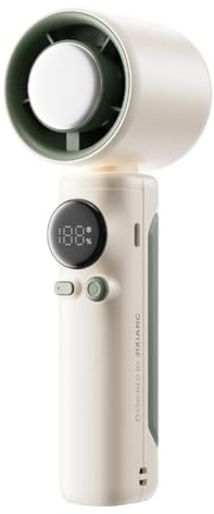 Muuookka Ventilador Turbo de Mano de 4000 MAh, Recargable por USB, con Pantalla Digital LED, Mini Ventilador de Refrigeración de Alta Velocidad para Viajes, Color