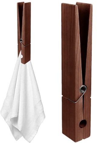 Mollette giganti in legno – 30 x 4 x 5 cm | Porta asciugamani da bagno grandi clip | Salvataggio asciugamani fai da te grandi mollette per soggiorno camera da cucina organizzazione