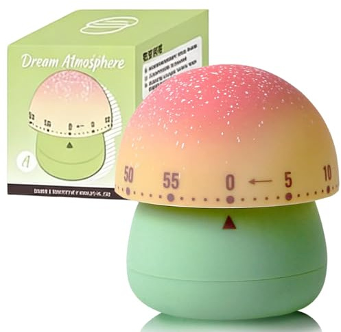 Rukuapid Mushroom Küchentimer Kurzzeitmesser, Zeitmesser Mechanischer Und Zeitgeber, Eieruhr Mechanisches Uhrwerk Keine Batterien Erforderlich, Kitchen Timer for Unterricht, Kochen Grün