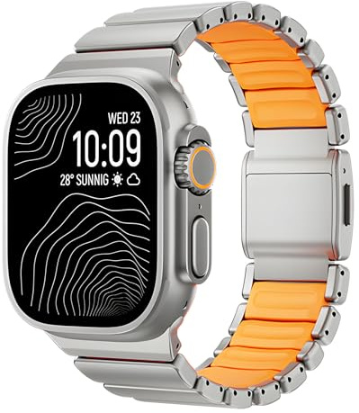 iHoxstrapie Titanium Armband Kompatibelt med Apple Watch Ultra 3 2 1 49mm, Lätt Metallarmband för Vardagsbruk Band och Sport Wristband