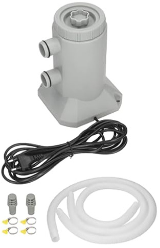 Haofy Kit Complet de Pompe à Filtre à Cartouche pour Piscine Hors Sol 530 GPH Circulateur à économie D'énergie 55 W pour Petites Piscines Gonflables avec Tuyaux et Raccords (Prise UE 220V)