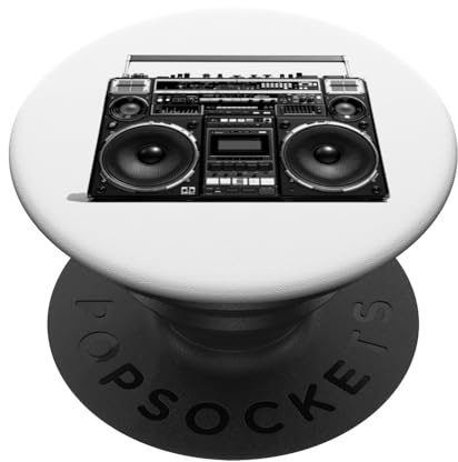 Retro Boom Box anni '80 '90, Ghetto Blaster Cassette Tape Player PopSockets PopGrip Adesivo