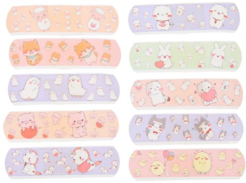 COOPHYA Adhesive Bandages Cartoon Waterproof Breathable Small Flexible Plasters for Boys and with Absorbent Pads and Portable Box 120 Strips