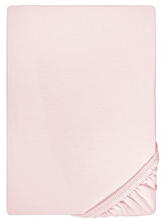 biberna Feinjersey Spannbettlaken 140x200-160x200 cm Rose | 100% Baumwolle Spannbetttuch für Franz. Betten | Atmungsaktiv, Bügelfrei & mit Rundumgummizug | Oeko-TEX Zertifiziert | Modell 0077144