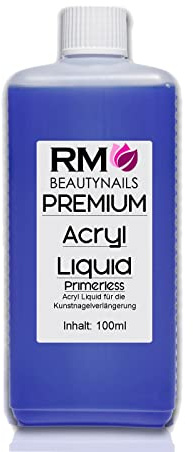 Acryl Liquid 100 ml Primerless – Flüssigkeit für perfekte Acrylnägel im Nageldesign – schnelltrocknend, nicht vergilbend, Studioqualität
