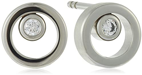 Skagen Damen Edelstahlohrringe ELLEN mit Pfostenverschluss, 7,4 mm x 7,4 mm x 2,5 mm