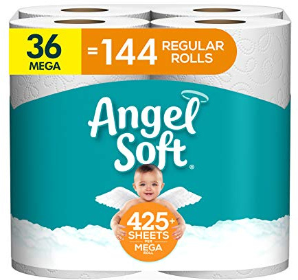 Angel Soft® Toilet Paper, 2-Ply Bath Tissue, 9 Rolls (pack of 4)