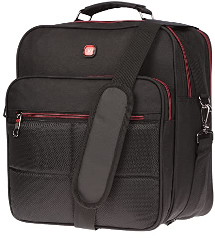 Christian Wippermann Flugbegleiter Tasche Umhängetasche Arbeitstasche Herrentasche mit TÜV geprüftem Rfid Schutz schwarz