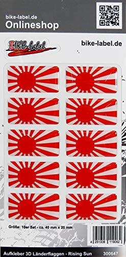 BIKE-label Auto Aufkleber 3D Länder-Flaggen Rising Sun 40 x 20 mm 300647VA