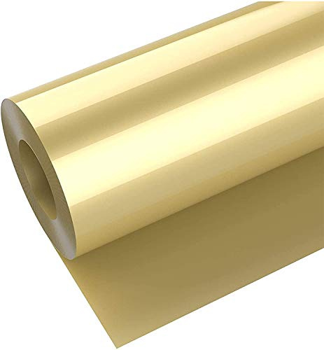 HIKENRI Plotterfolie Textil,Vinylfolie Plotter Erde Gold 30.5×305cm Plotterfolie Vinyl Selbstklebend Adhesive Vinyl Flexfolie Erde Gold,Vinylfolie für Bastelprojekte,Schilder,Scrapbooking,T-Shirt