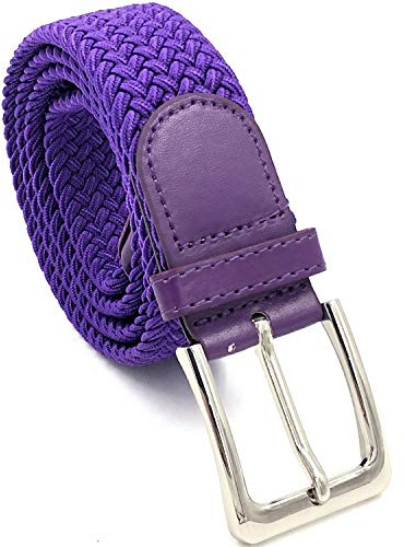 LisaModa Unisex Stretch Flechtgürtel in vielen Farben (Lila 052, 85-115)