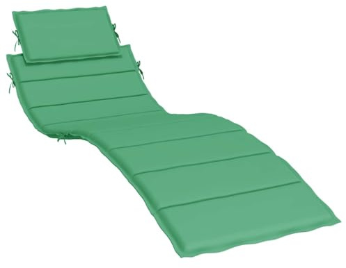 vidaXL Coussin de Chaise Longue, Coussin de Bain de Soleil, Coussins de Transat, Coussin pour Chaise de Jardin Patio Extérieur Arrière-Cour, Vert 186x58x4 cm Tissu Oxford