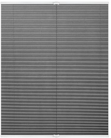 Lichtblick Plissee Blickdicht ohne Bohren Hellgrau 85 cm x 130 cm (B x L) | Plissee Klemmfix, verspannt, lichtdurchlässig, Uni, mit eleganter Crushed Optik, Montage ohne Bohren, Mit Lichtfilter