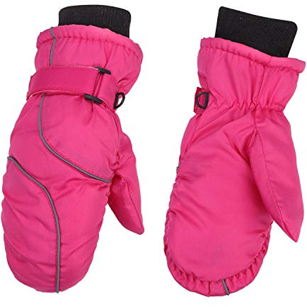 HKSICHENGKEJIUK Kids Ski Mittens Waterproof Snow Gloves Child Winter Thermal Snowboard Mittens Warm Fleece Lined Gloves for Outdoor Skiing Snowboarding Toddler Girls Boys Age 3-6 Years Old