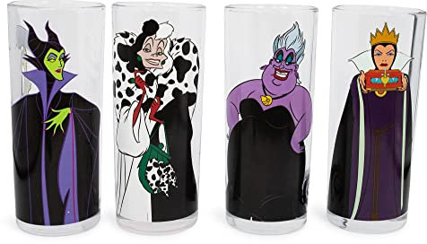 Disney Villains 10-Ounce Tumbler Glasses | Set of 4