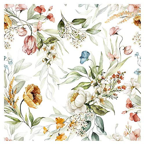 murando - Vlies Tapete Deko Panel Fototapete Blumen Wanddeko 10 m Tapetenrolle Mustertapete Wandtapete modern design Dekoration - Natur Botanik wie gemalt b-B-10073-j-a