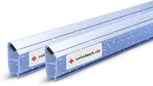 Seiletech.de Magnettätning UM01 | 2 x 2 m | tätning för 4 mm 5 mm 6 mm glasdörr | transparent | vattenavvisande profil | duschtätning | duschvägg | med gummiläpp | tröskskydd | duschkabintätning