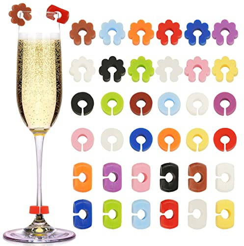 Ciondoli per calici da vino, in silicone, per bar, feste, Martini, cocktail, champagne