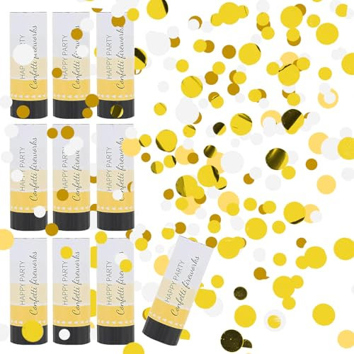 Spara Coriandoli Matrimonio, ACTOYS 10 Pezzi Sparacoriandoli Laurea, Cannoni di Coriandoli, Party Poppers Biodegradabile, per Compleanni, Lauree, Forniture per Feste di Matrimonio