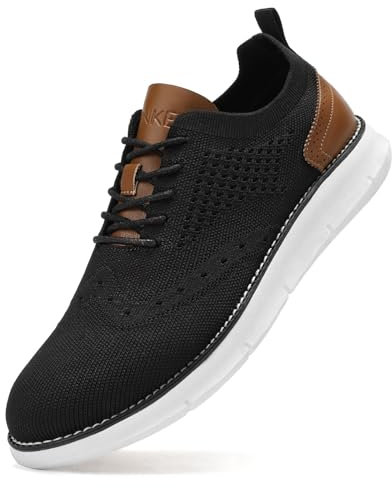 SVNKE Zapatos de Cordones Zapatillas de Vestir Clásico Oxfords Formales Derby para Hombre Boda Negocios Negro 40